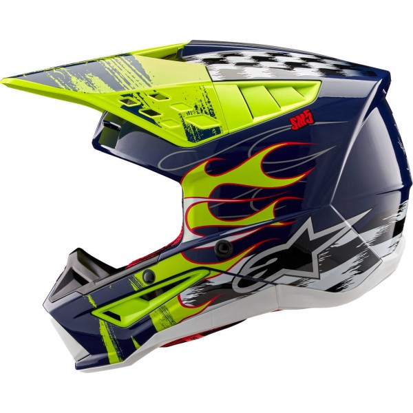ALPINESTARS SM5 2206 RASH YELLOW BLUE HELMET