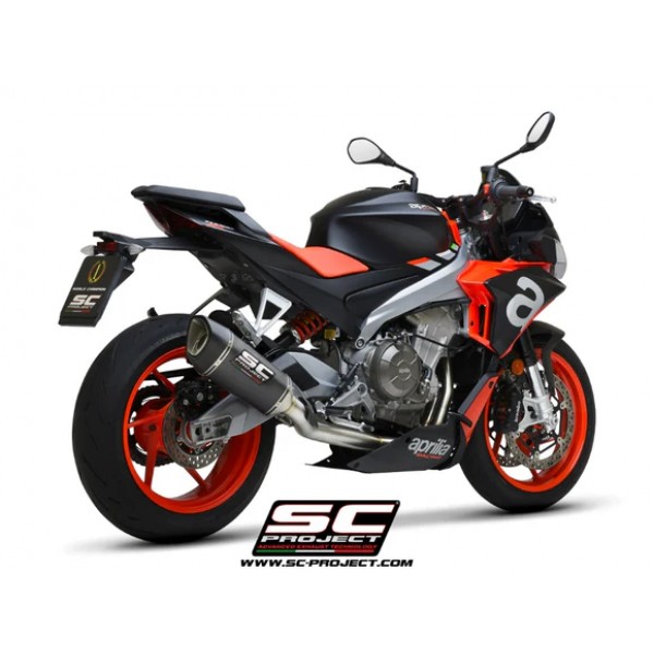 SC-PROJECT 2-1 FULL STAINLESS STEEL EXHAUST SYSTEM WITH SC1-R CARBON FIBRE EXHAUST FOR APRILIA TUONO 660 (2021–2024) PART #A23B-PAC90C