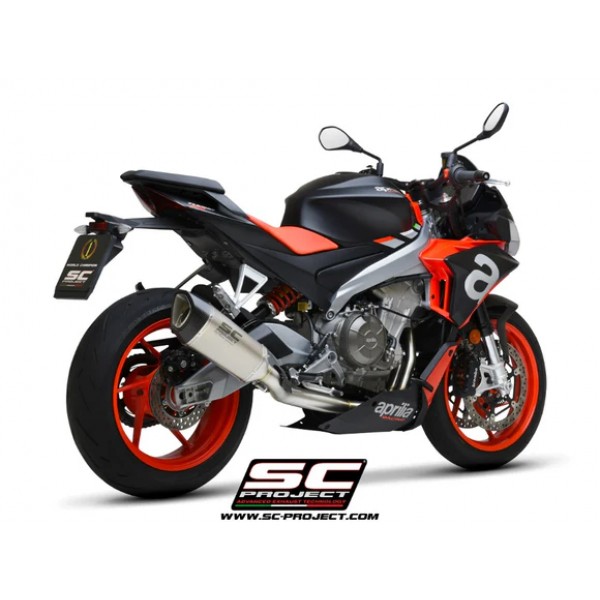 SC-PROJECT 2-1 FULL STAINLESS STEEL EXHAUST SYSTEM WITH SC1-R TITANIUM EXHAUST FOR APRILIA TUONO 660 (2021–2024) PART #A23B-PAC90T