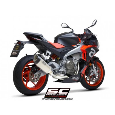 SC-PROJECT 2-1 FULL STAINLESS STEEL EXHAUST SYSTEM WITH SC1-R TITANIUM EXHAUST FOR APRILIA TUONO 660 (2021–2024) PART #A23B-KC90T