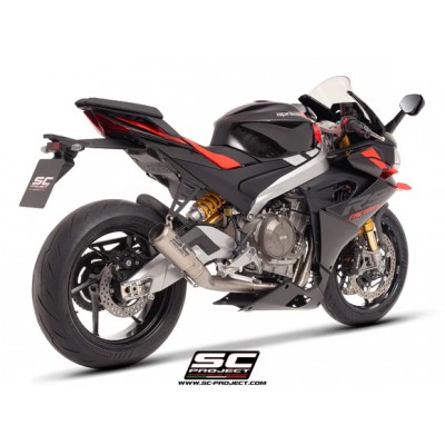 SC-PROJECT 2-1 FULL TITANIUM EXHAUST SYSTEM WITH CR-T TITANIUM EXHAUST FOR APRILIA TUONO 660 (2025) PART #A23D-PTC36T
