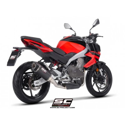 SC-PROJECT 2-1 FULL STAINLESS STEEL EXHAUST SYSTEM WITH SC1-S CARBON FIBRE EXHAUST FOR APRILIA TUONO 457 (2025) PART #A30B-AC124C