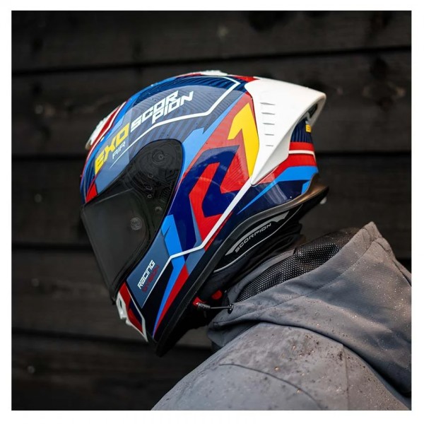 SCORPION EXO R1 EVO 2 AIR COUP BLUE RED HELMET