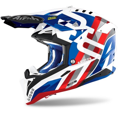 Airoh Aviator 3 Rainbow Blue Red Gloss Helmet