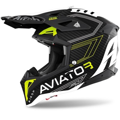 Airoh Aviator 3 Primal Carbon Yellow Matt Helmet