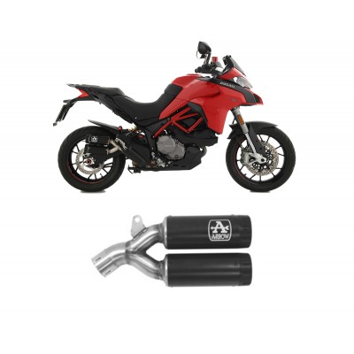 ARROW REBEL NICHROM "DARK" SILENCERS WITH ALUMINIUM "DARK" END CAP FOR DUCATI MULTISTRADA 950 2019-2020 PART # 71923RBN