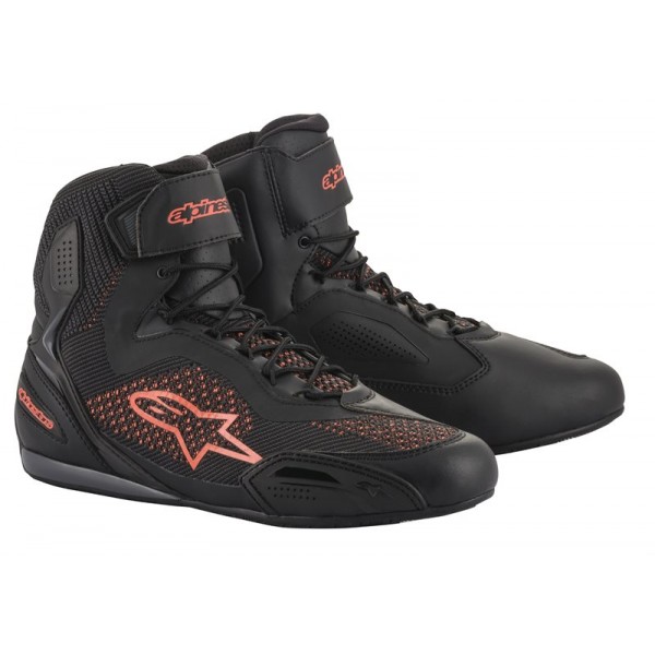 ALPINESTARS FASTER 3 RIDEKNIT BLACK RED FLUO SHOES