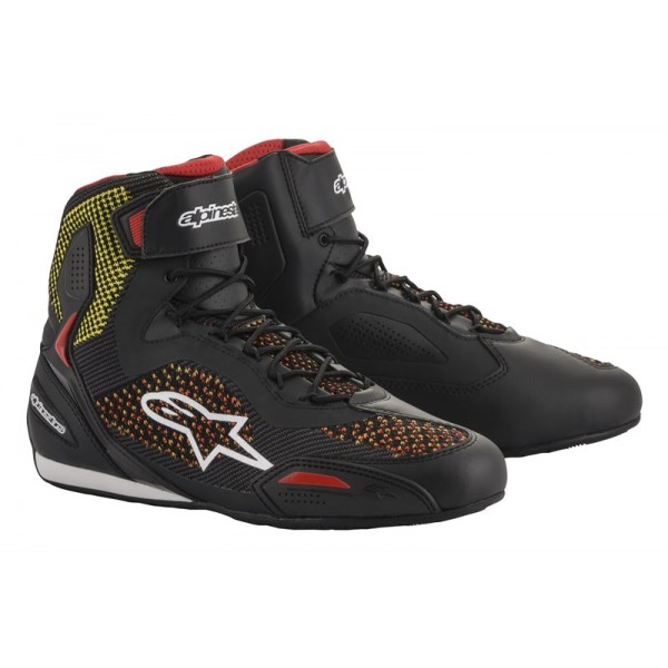 ALPINESTARS FASTER 3 RIDEKNIT BLACK YELLOW RED SHOES