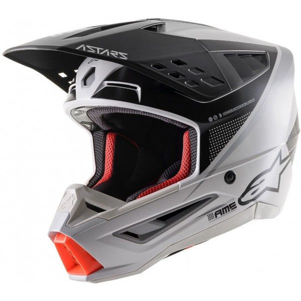 ALPINESTARS S-M5 RAYON ECE LIGHT GRAY BLACK SILVER MATT HELMET