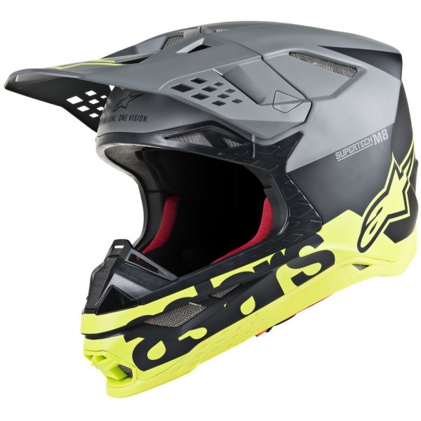 ALPINESTARS SUPERTECH S-M8 RADIUM ECE BLACK MATTE MID GRAY YELLOW HELMET