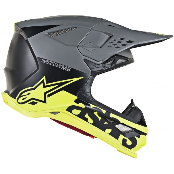 ALPINESTARS SUPERTECH S-M8 RADIUM ECE BLACK MATTE MID GRAY YELLOW HELMET