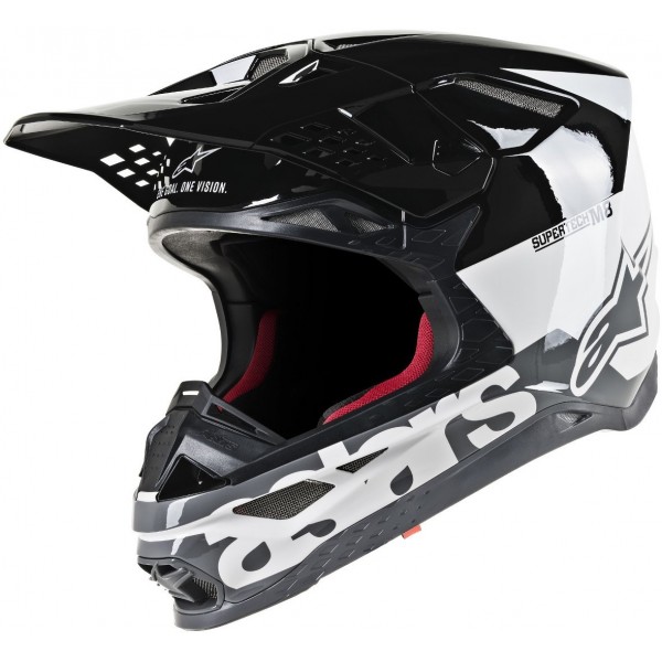 ALPINESTARS SUPERTECH S-M8 RADIUM ECE WHITE BLACK MID GRAY GLOSSY HELMET