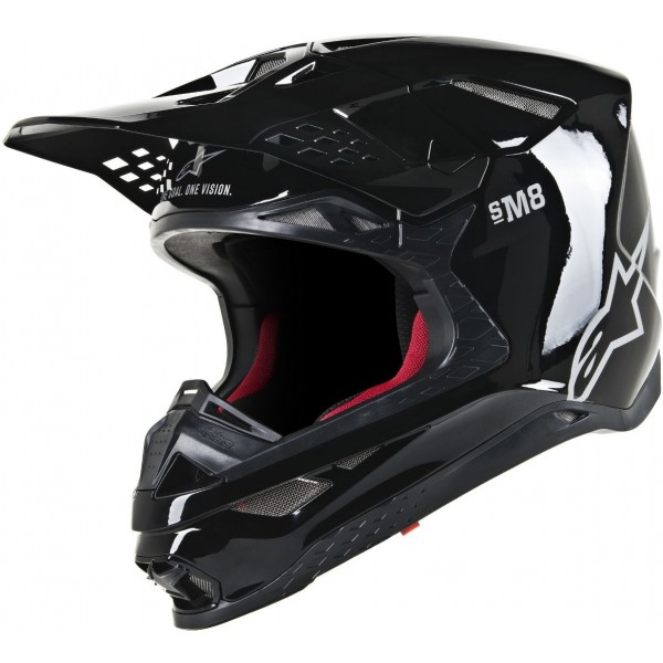 ALPINESTARS SUPERTECH S-M8 SOLID ECE BLACK GLOSSY HELMET