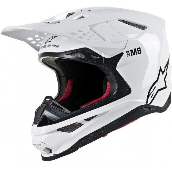ALPINESTARS SUPERTECH S-M8 SOLID ECE WHITE GLOSSY HELMET