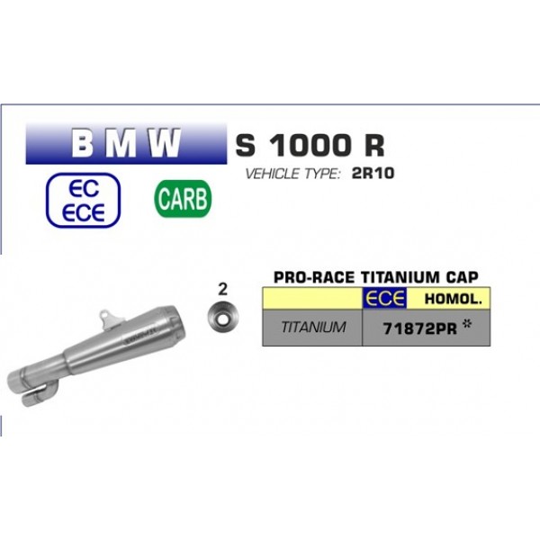 ARROW TITANIUM PRO-SILENCER FOR BMW S 1000 R 2017-2018 PART # 71872PR