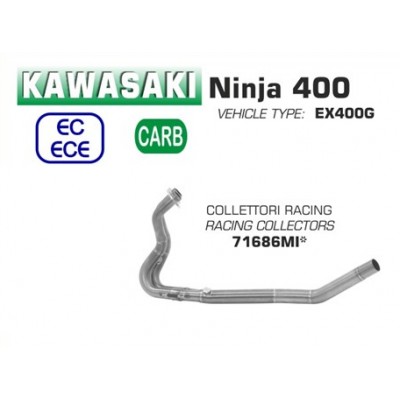 ARROW RACING COLLECTORS FOR KAWASAKI NINJA 400 2018-2019 PART # 71686MI