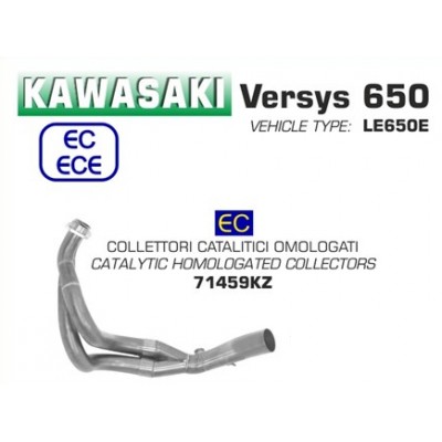 ARROW CATALYTIC COLLECTORS FOR KAWASAKI VERSYS 650 2015-2019 PART # 71459KZ