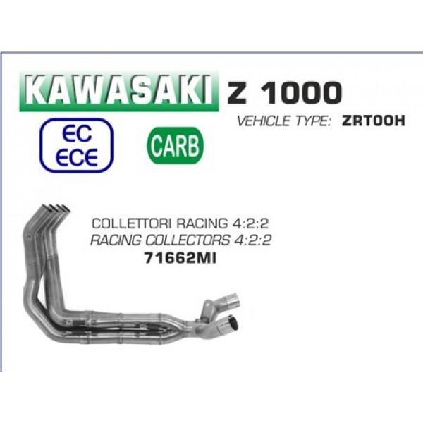 ARROW RACING COLLECTORS FOR KAWASAKI Z1000 2017-2018 PART # 71662MI