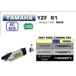 Arrow Indy Race Aluminium Dark Silencer With Carbon End Cap For Yamaha YZF R1 2017-2018 Part # 71829AKN