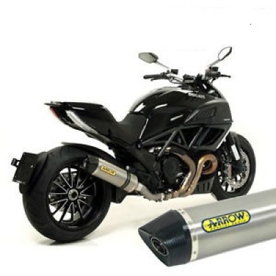 ARROW TITANIUM RACE TECH CARBON END CAP EXHAUST FOR DUCATI DIAVEL 2011-16 PART # 71768PK