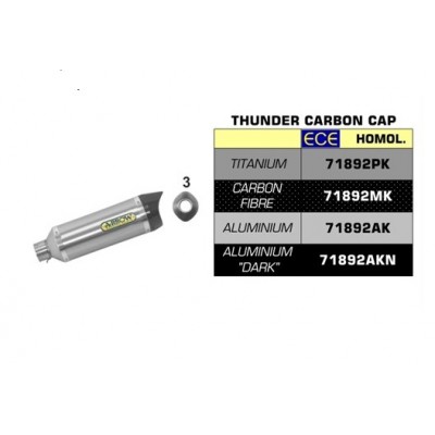 ARROW THUNDER TITANIUM SILENCER WITH CARBON END CAP FOR HONDA CBR650R 2019-2020 PART # 71892PK