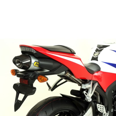 ARROW ALUMINIUM INDY-RACE CARBON CAP EXHAUST FOR HONDA CBR 600RR 2013-14 PART #71807AK + 71491MI