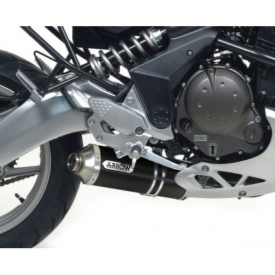 ARROW ALUMINIUM DARK MAXI RACE TECH STEEL END CAP EXHAUST FOR KAWASAKI VERSYS 650 2007-14 PART #71698AON