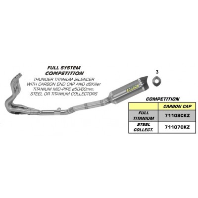 ARROW FULL TITANIUM COMPETITION FULL SYSTEM FOR SUZUKI GSXR 600 2011-14 PART #71108CKZ