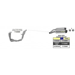 Arrow Aluminium Race-Tech Carbon End Cap Full System For Yamaha YZF R1 2009-14 Part #71398MI+71735AO