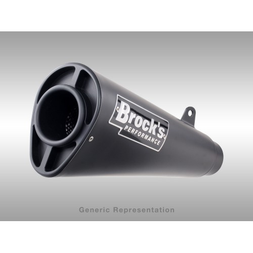 Brocks Alien Head 2 Full Exhaust System 14" Black Muffler For Suzuki GSX S1000 2018-2020 Part # 367038