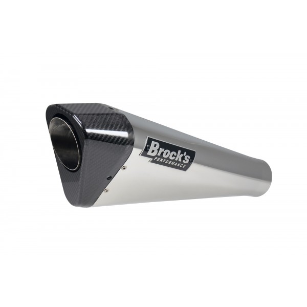 Brocks Performance Penta-Carbon 15" Muffler Polished Full Exhaust System For Kawasaki ZX-14R Part # 366112