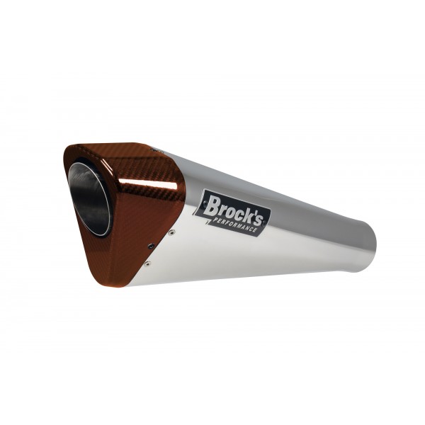 Brocks Performance Penta-Carbon15" Muffler Polished Full Exhaust System For Kawasaki ZX-10R Part # 366060