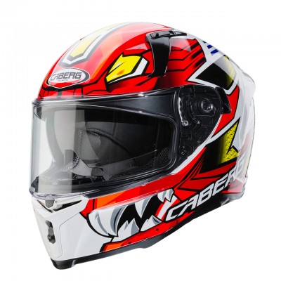Caberg Avalon Giga J8 White Red Yellow Helmet