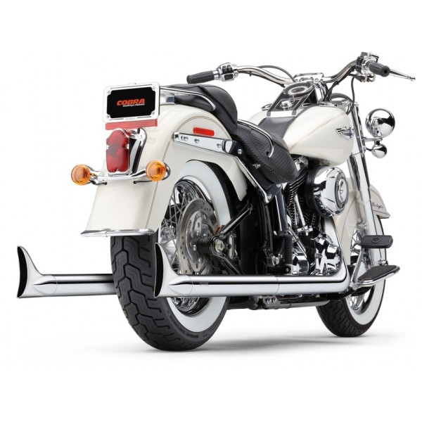Cobra Softail Duals With Fishtails Exhaust For Harley Davidson Softail Fat Boy FLSTF 2012 / Heritage Softail Classic FLSTC 2013 Part #6989