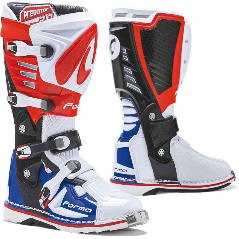 Forma MX Predator 2.0 White Red Blue Boots