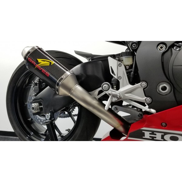 Graves Motorsports Cat Back Slip-On Exhaust Carbon For Honda CBR1000RR Part # EXH-17CB1-CBTC