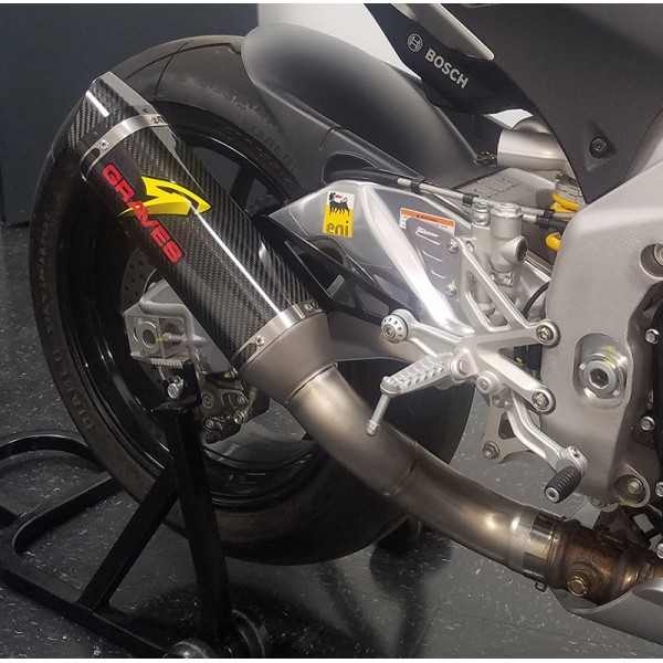 Graves Motorsports Cat Eliminator Exhaust For Aprilia RSV4 Part # EXA-16RSV4-CETC