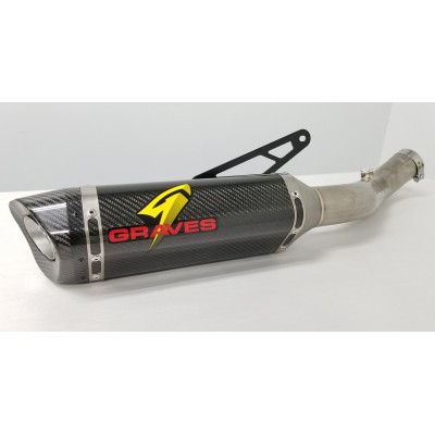 Graves Motorsports Cat Eliminator Carbon Exhaust System For Aprilia RSV4 Part # EXA-17RSV4-CETC