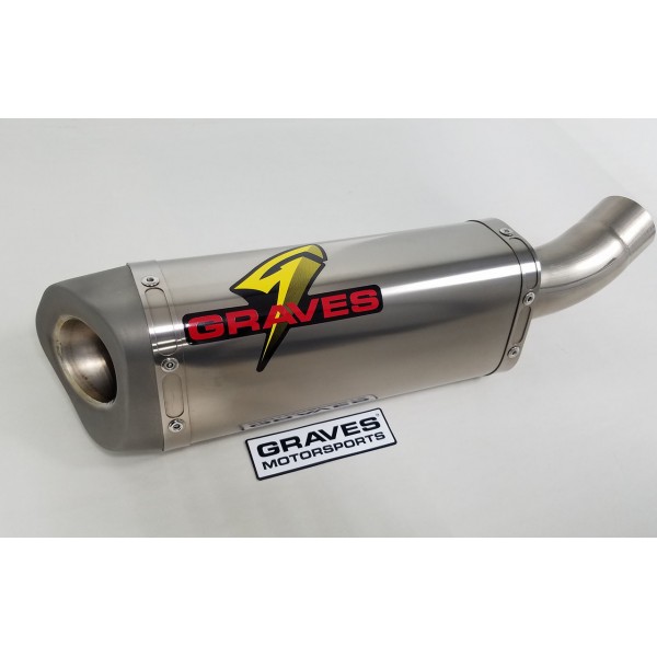 Graves Motorsports Cat-Back Slip-On Titanium Exhaust For Kawasaki Ninja ZX-6R Part # EXK-19ZX6-CBTT