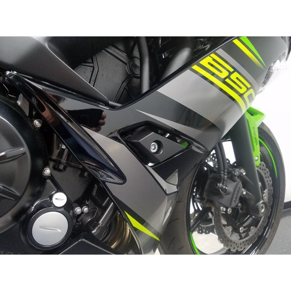 Graves Motorsports Diamond Frame Sliders For Kawasaki Z650 / Ninja 650 2017-2019 Part # FSK-18Z650-K