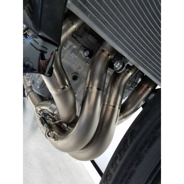 Graves Motorsports Full Link Titanium / Titanium Works Exhaust For Kawasaki Ninja ZX-6R 2019-2024 Part # EXK-19ZX6-FTTW