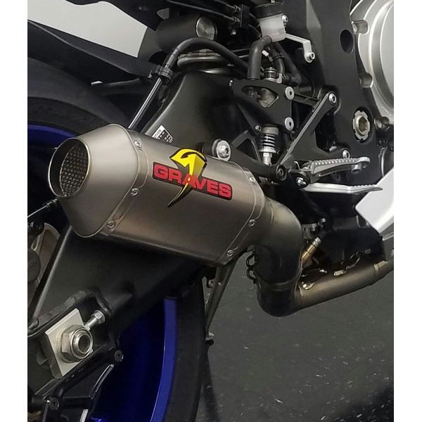 Graves Motorsports Full Titanium Exhaust System with Titanium 200mm Silencer For Yamaha YZF-R1 Part # EXY-17R1-FTT20