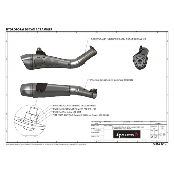 HP Corse Hydroform Black For Ducati Scrambler 800 Part # DUHY1010BLACK-AB