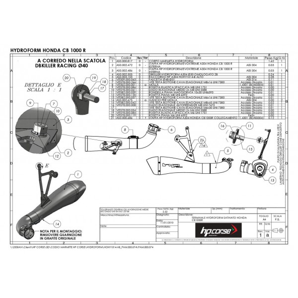 HP Corse Hydroform Black For Honda CB1000R 2008-2017 Part # HOHY1014BLACK-AB