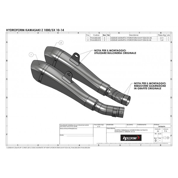 HP Corse Hydroform Black For Kawasaki Z1000 2010-2017 Part # KAHY1024BLACK-AB