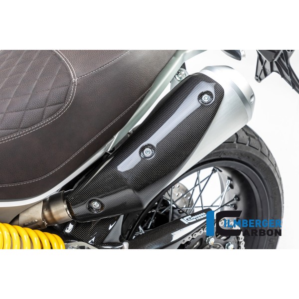 Ilmberger Carbon Exhaust Protection Left Gloss For Ducati Scrambler 1100 Part # AHL.001.DS11G.K