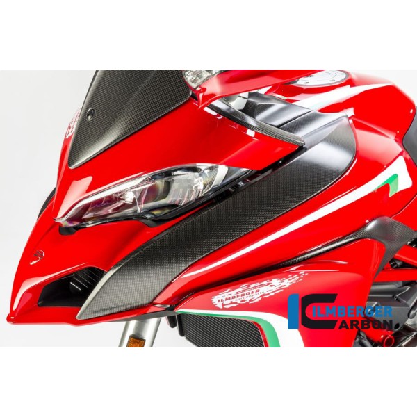 Ilmberger Carbon Tankcover Left / Airchannel Cover Left Side Matt For Ducati Multistrada 1200 Enduro Part # TOL.111.D15MM.K