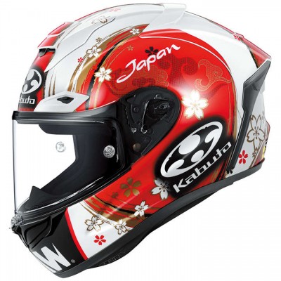 KABUTO F17 GP MIPS ALEIX JAPANESE WHITE & RED HELMET