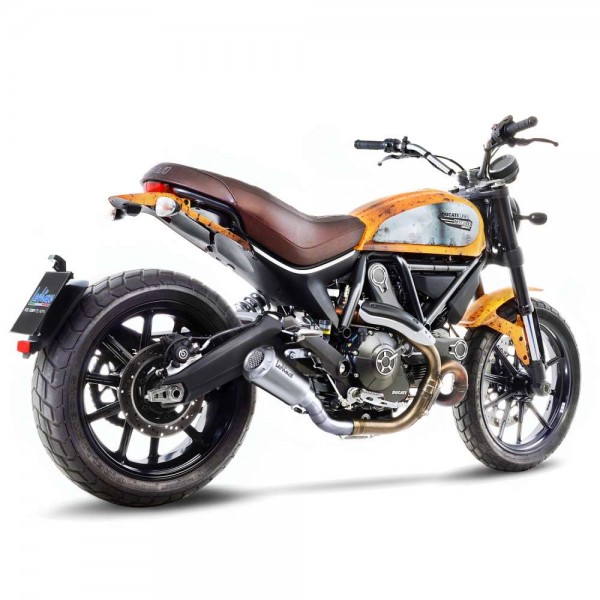 LEOVINCE LV-10 STAINLESS STEEL SLIP-ON EXHAUST FOR DUCATI SCRAMBLER / MONSTER 797 PART # 15206