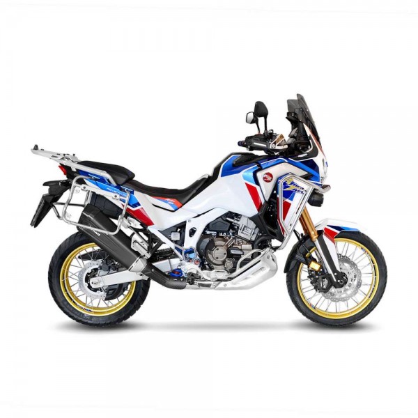 LEOVINCE LV-12 BLACK EDITION STAINLESS STEEL SLIP-ON EXHAUST FOR HONDA CRF 1100 L AFRICA TWIN / ADVENTURE SPORT PART # 15302B